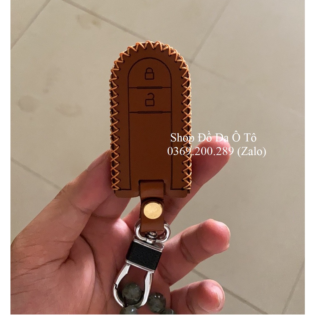 [Sang trọng] Bao da chìa khóa Toyota Rush, Wigo kèm tặng móc khóa, da bò handmade bảo hành 12 tháng