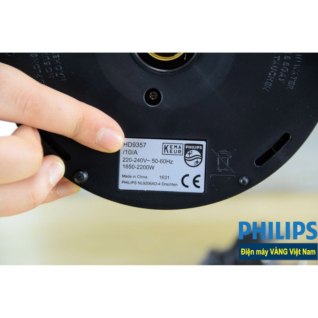 Ấm đun siêu tốc inox cao cấp Philips HD9357