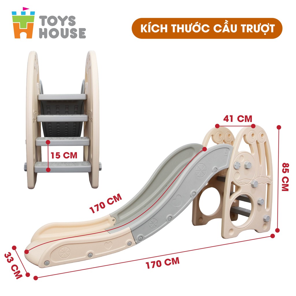 Combo Quây bóng nhà banh, cầu trượt, xích đu liên hoàn hình ốc sên Toys House 19004, đồ chơi vận động cho bé