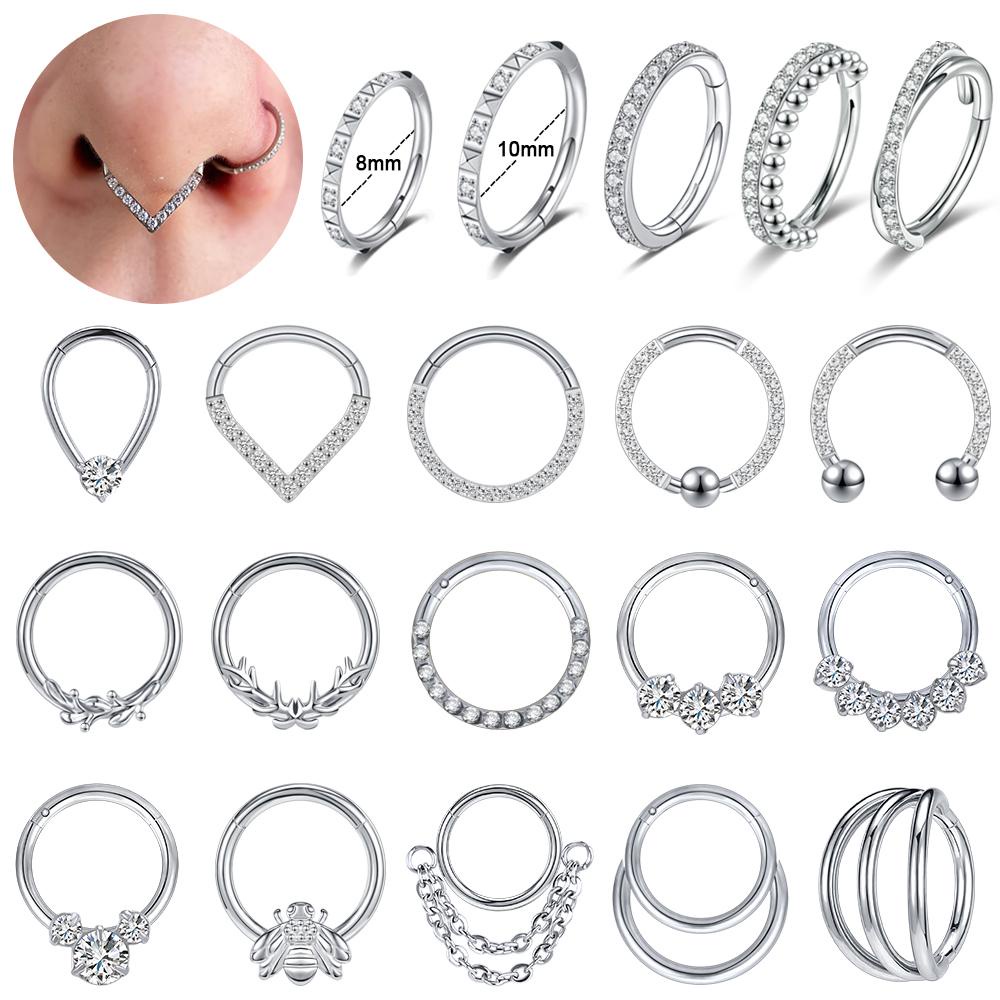 1 Khuyên Mũi 8/10mm Hình Trái Tim Bằng Thép Không Gỉ