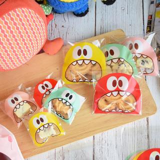 Set 100 túi nhựa đựng bánh kẹo thiết kế họa tiết hoạt hình đáng yêu tiện dụng
