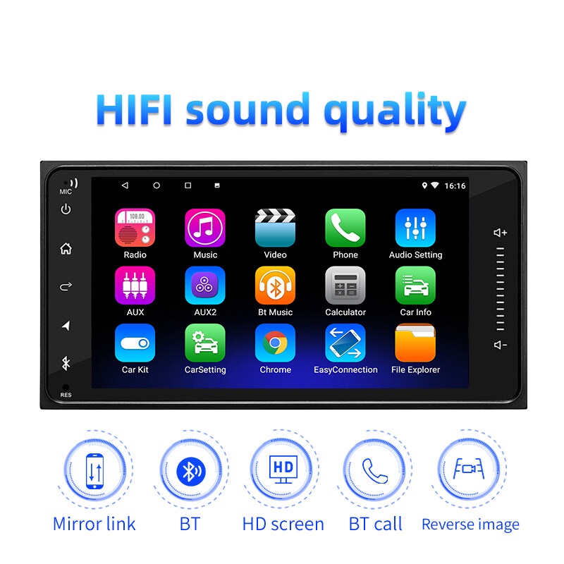 2Din 7 inch Android  Android 04-14 Mẫu Toyota Corolla Universal Car GPS Navigation Màn hình lớn MP5 Player Car Radio