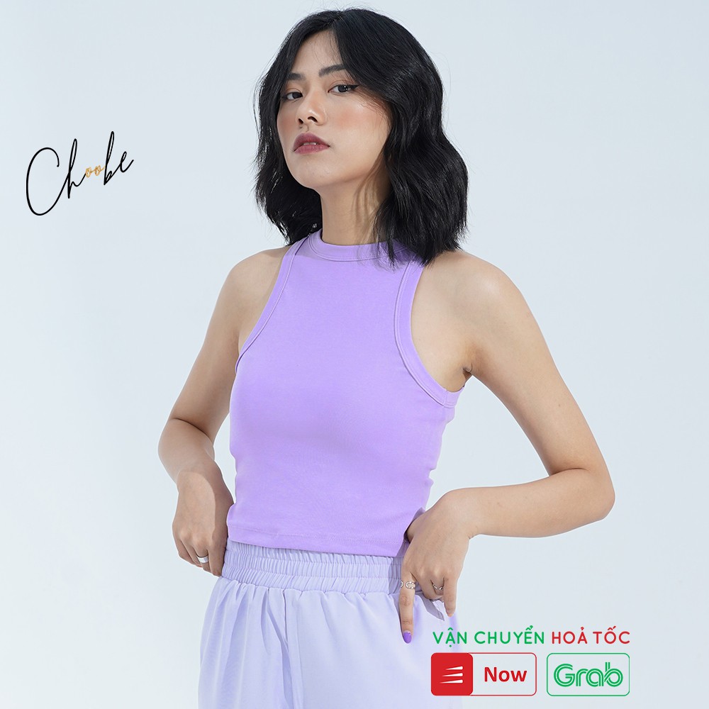 Áo croptop Choobe vải cotton cao cấp ba lỗ nữ sát nách form ôm thun co giãn thoáng mát A26