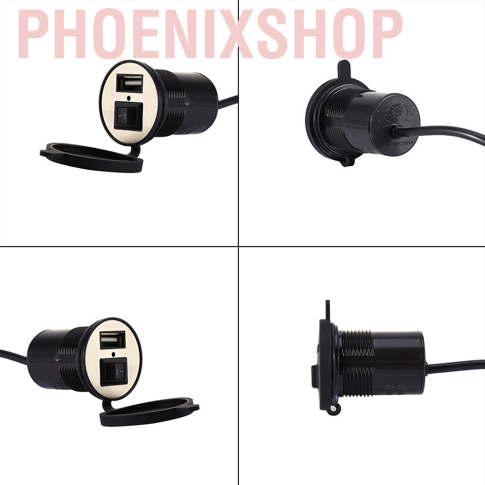 Bộ Sạc Điện Thoại Usb 12v Chống Nước Cho Xe Mô Tô