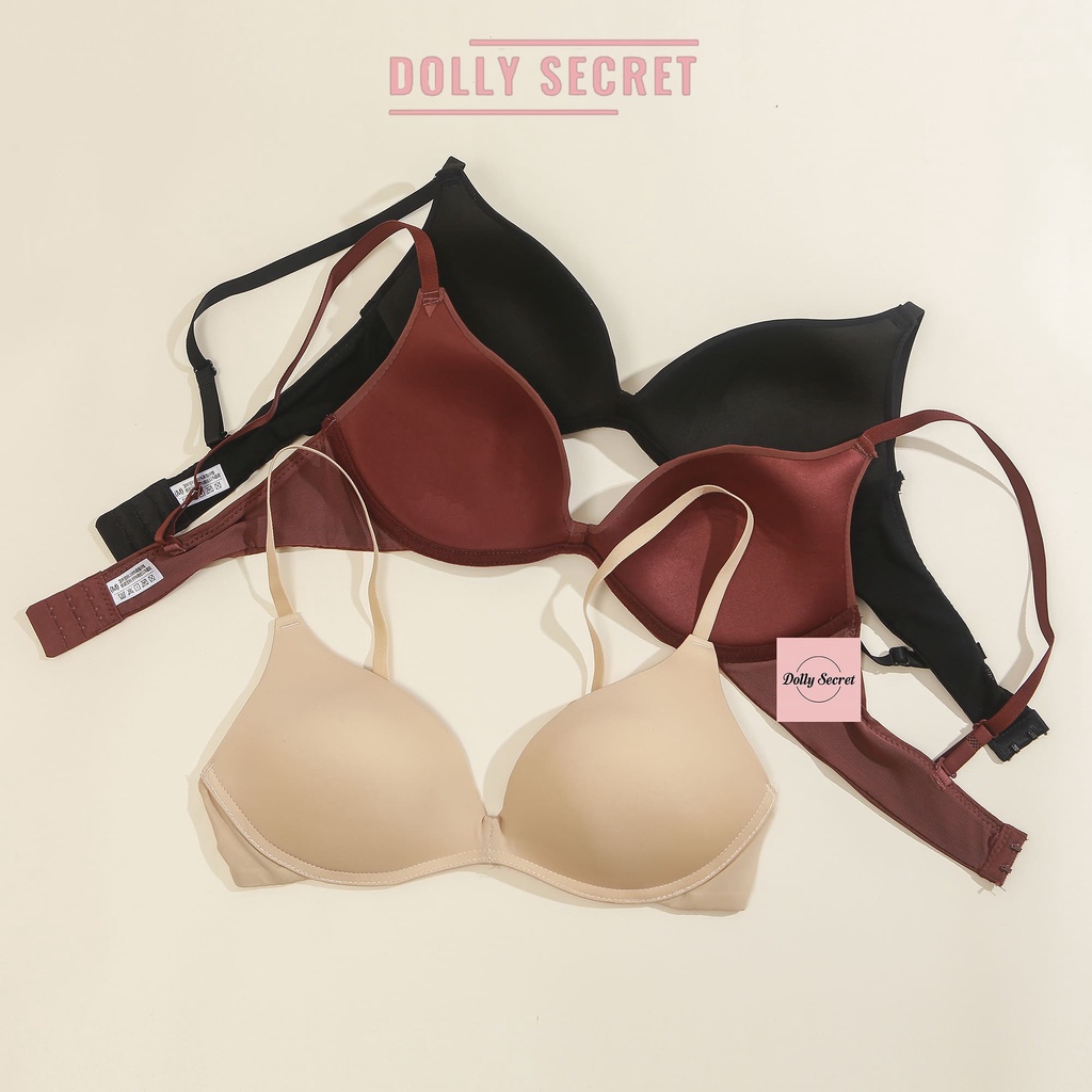 Áo Lót Đúc Su Nước Màu Trơn Siêu Nhẹ Không Gọng Xuất Nhật Basic DOLLY SECRET A04