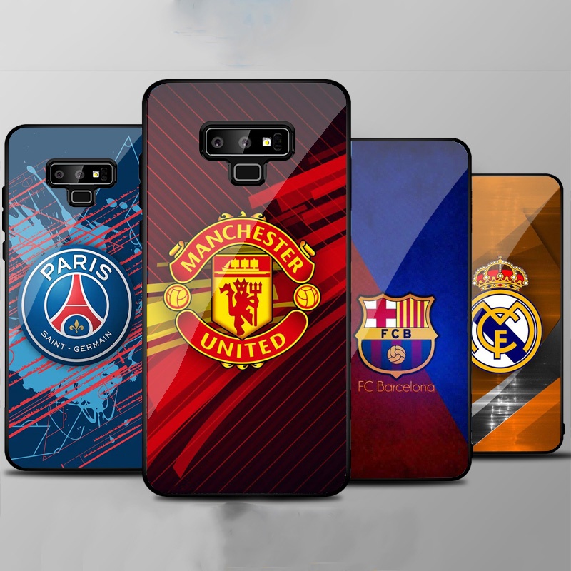 Ốp Lưng SAMSUNG GALAXY NOTE 9 mặt kính cường lực cao cấp In hình Câu Lạc Bộ Bóng Đá