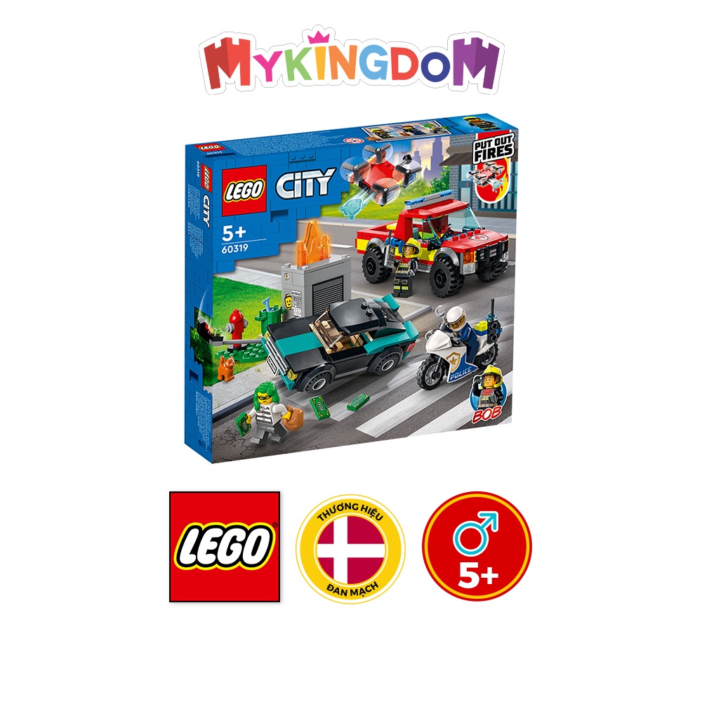 Đồ Chơi LEGO CITY Xe Cứu Hỏa & Cảnh Sát Truy Bắt Tội Phạm 60319