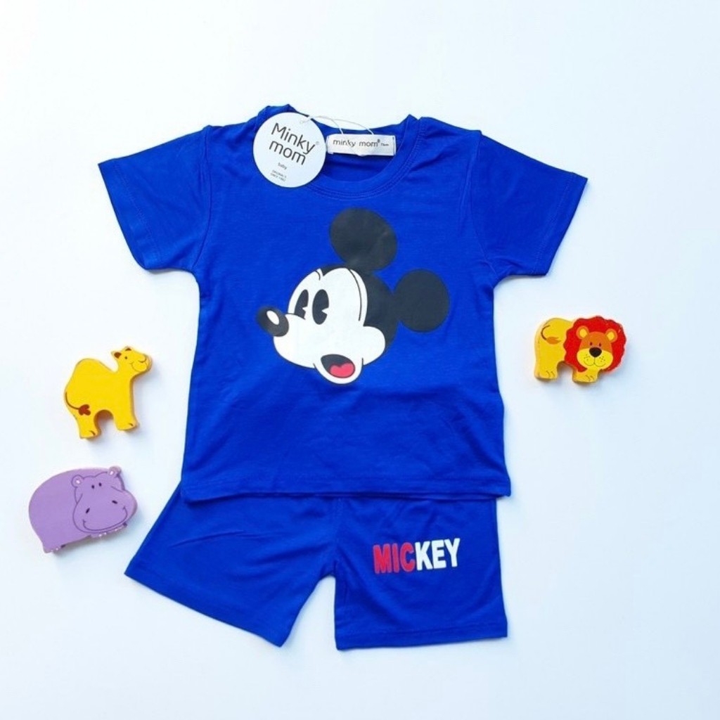 Bộ Thun Lạnh Minky Mom Cao Cấp  Bộ Thun Lạnh Cộc Tay Cho Bé trai bé gái