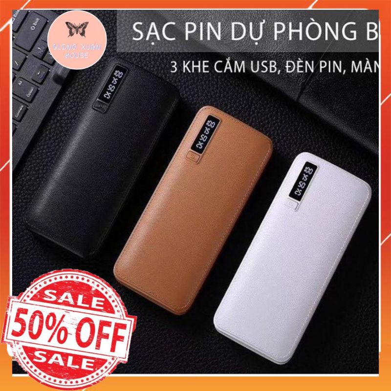 PIN SẠC DỰ PHÒNG SS/OPPO LCD 28000MAH GIẢ DA/ HIỂN THỊ CAO CẤP - SẠC CỰC NHANH