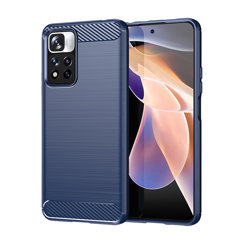 Ốp lưng dẻo Xiaomi Redmi Note 11, Note 11s, Note 11 Pro, Note 11 Pro 5G vân cacbon chống sốc, chống vân tay Rugger Amor