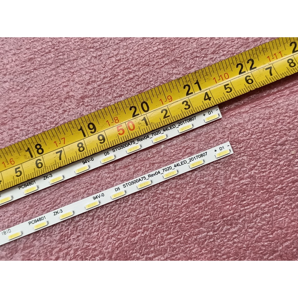 THANH ĐÈN LED VIỀN TIVI SHARP 50SA5500X 50UA6500X 50UA6800X, HÀNG MỚI 100%, BỘ 2 THANH, MỖI THANH 44 BÓNG 6V, DÀI 54cm