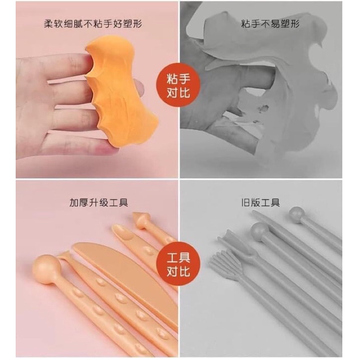 Đất nặn an toàn cho bé 24 màu kèm hộp đựng, đất nặn dẻo sinh học an toàn không bẩn ra sàn, dễ chơi, dễ tạo hình