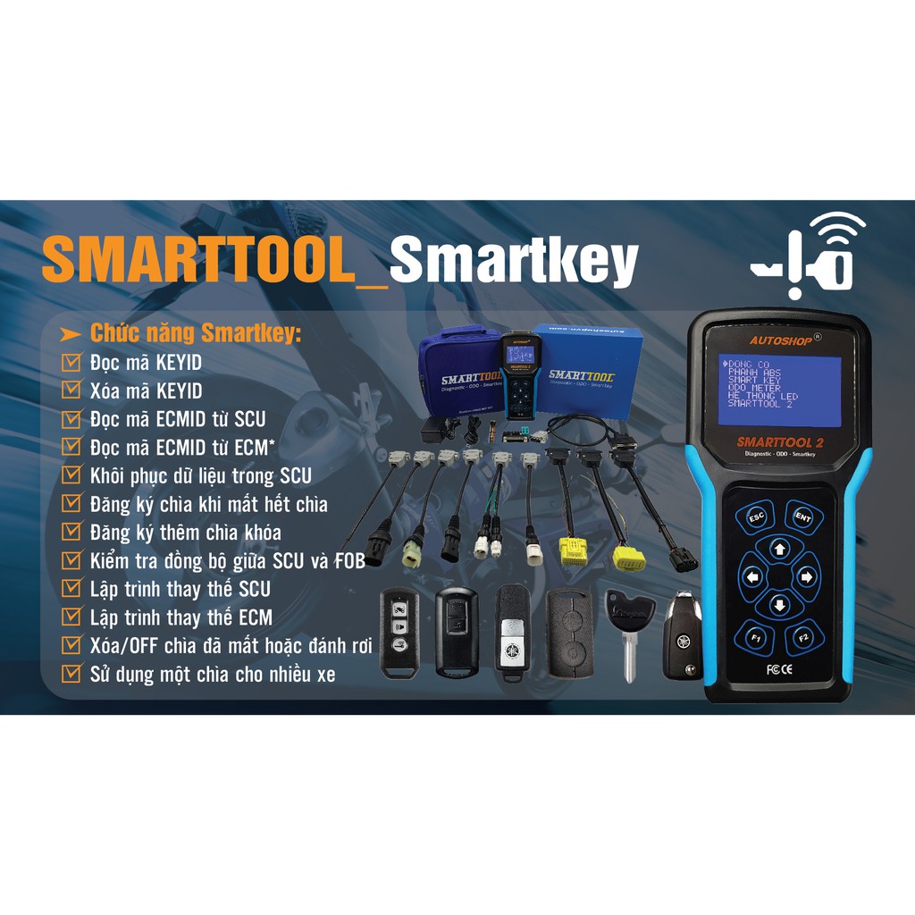 Thiết Bị Chuẩn Đoán SMARTTOOL2 - Chẩn đoán, Tuning, mở tua, lập trình smartkey và ODO