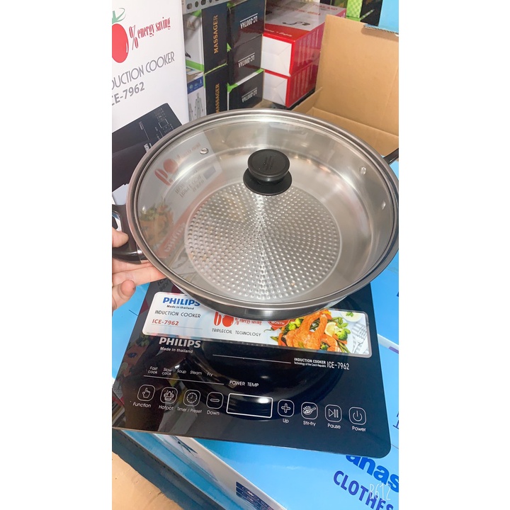 New 2021 Bếp từ đơn Philips Made in Thailand 2200W ( Induction cooker ICE-7962) tặng kèm nồi lẩu - Bảo hành 12 tháng