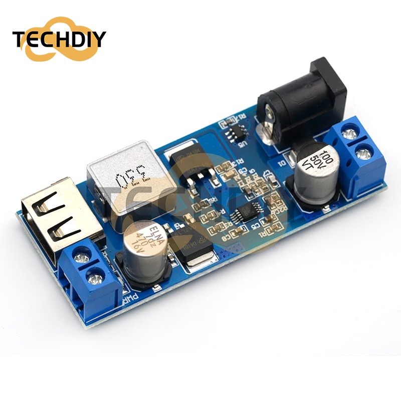 Dc Mô Đun Hạ Áp Nguồn Điện DC-DC 24V / 12V Sang 5V 5A lm2596s Có Thể Điều Chỉnh