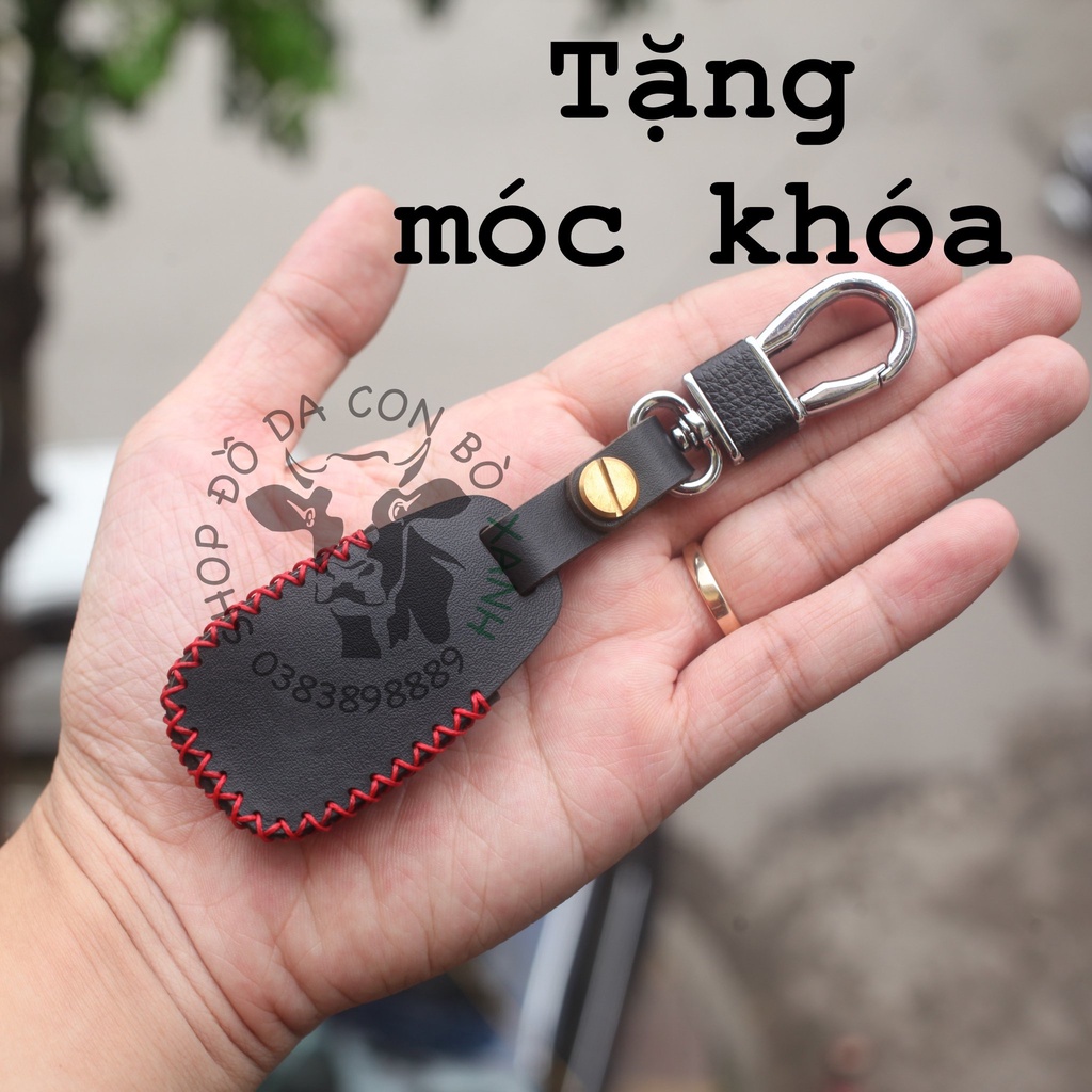 Bao Da Chìa Khoá Hyundai Tucson, SantaFe, Starex 2006-2011, KIA Carens, Sportage 2005-1010 handmade Da Thật 012