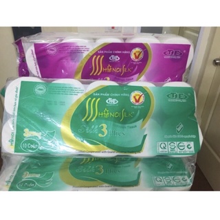 Giấy vệ sinh Hà Nội Silk Bịch 10 cuộn 3 lớp (1,6kg)
