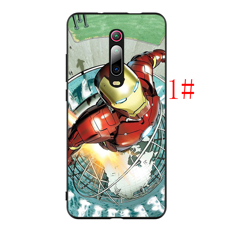 Ốp Lưng Silicone In Hình Siêu Anh Hùng Iron Man Cho Redmi Note 5 6 7 8 9 Pro Max 8t 9s