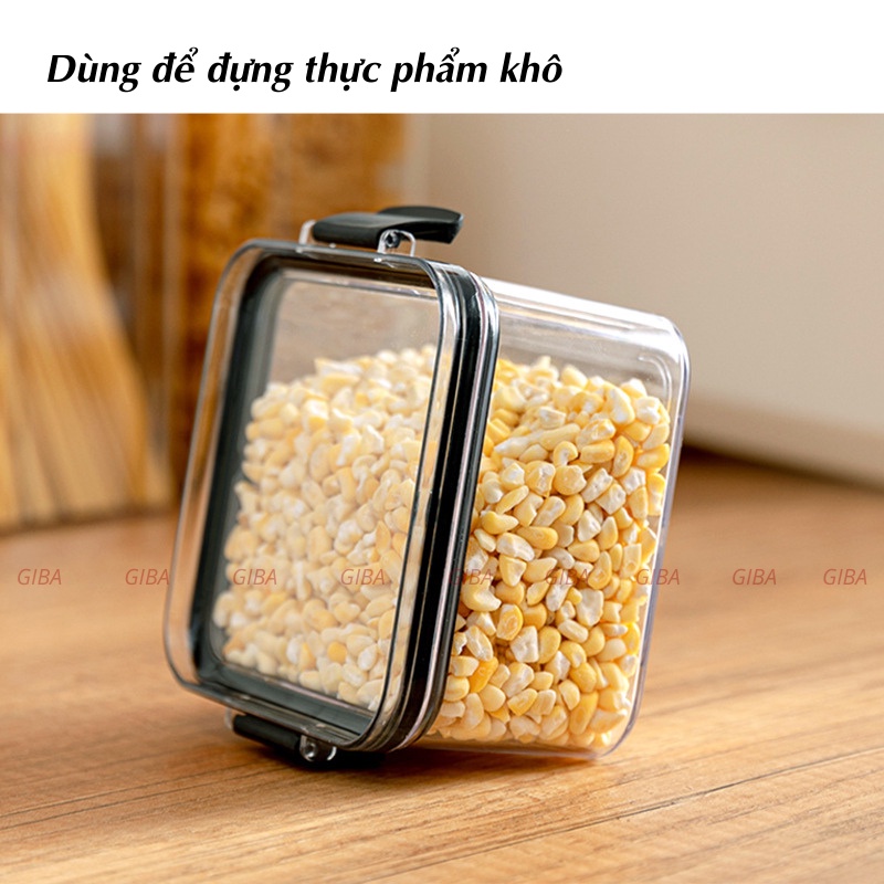 Hộp Nhựa Đựng Thực Phẩm Khô, Hộp Nhựa Đựng Ngũ Cốc Trong Suốt Nắp Kín Chống Ẩm