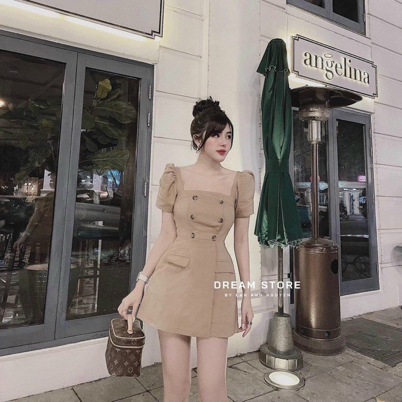 BIGSIZE Đầm Cổ U 3 Nút và 6 Nút 55kg-&gt;100kg Size(L/XL/XXL)