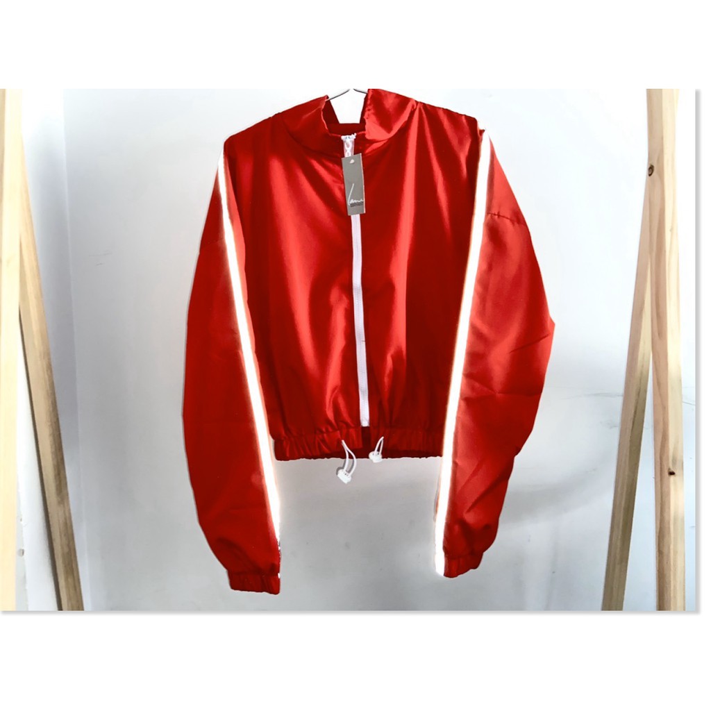 ÁO KHOÁC NỮ PHỐI VIỀN SỌC PHÁT SÁNG THỜI TRANG SÀNH ĐIỆU