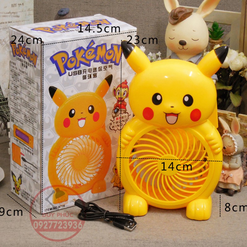 QUẠT BÀN SẠC ĐIỆN PIKACHU