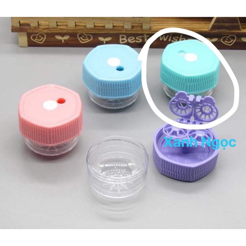 Rửa lens tay - Cốc xoay - Dụng cụ vệ sinh lens - kính áp tròng VIP