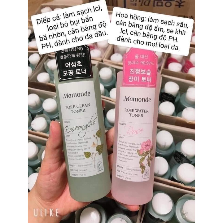 Nước Hoa Hồng MAMONDE Toner Flower Story, Toner Diếp cá Làm Sạch Và Dịu Da, Se khít lỗ chân lông 250ml