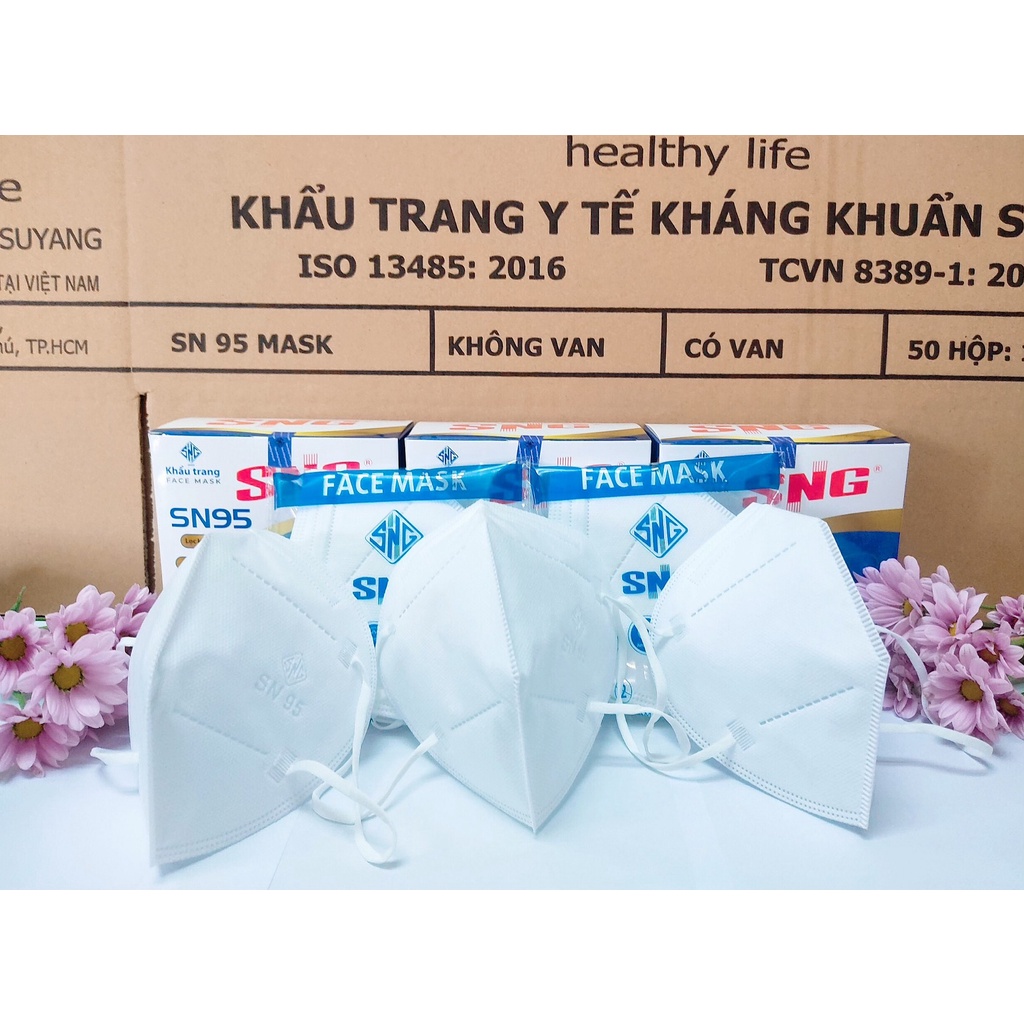 Khẩu trang y tế kháng khuẩn 5 lớp lọc khuẩn và bụi, siêu thoáng SN95 SNG Masks