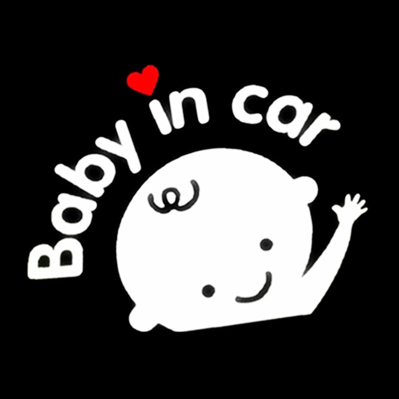 Miếng dán trang trí hình em bé hoạt hình và chữ cái Baby In Car đáng yêu dành cho kính chắn gió xe hơi