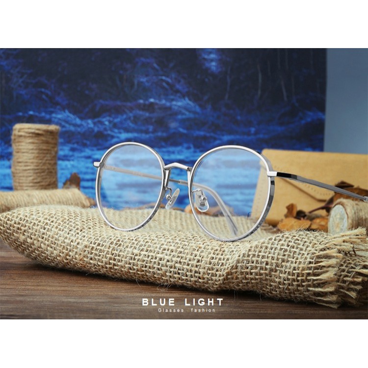 Kính Giả Cận, Gọng Kính Cận Nam Nữ Mắt Tròn Gọng Bạc Viền Dày Không Độ hàn Quốc - BLUE LIGHT SHOP | BigBuy360 - bigbuy360.vn
