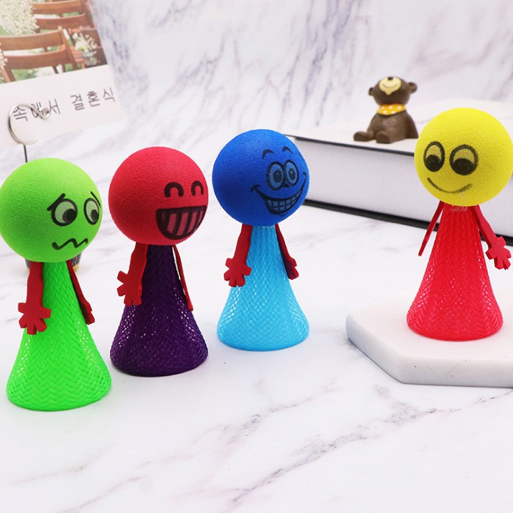 Bộ 4 búp bê trạng thái khuôn mặt ngộ nghĩnh có đèn - Size 9 x 4cm