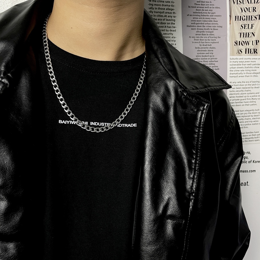 Vòng cổ Thép Titan Thiết Kế Đơn Giản Đa Năng Thời Trang Cho Cặp Đôi