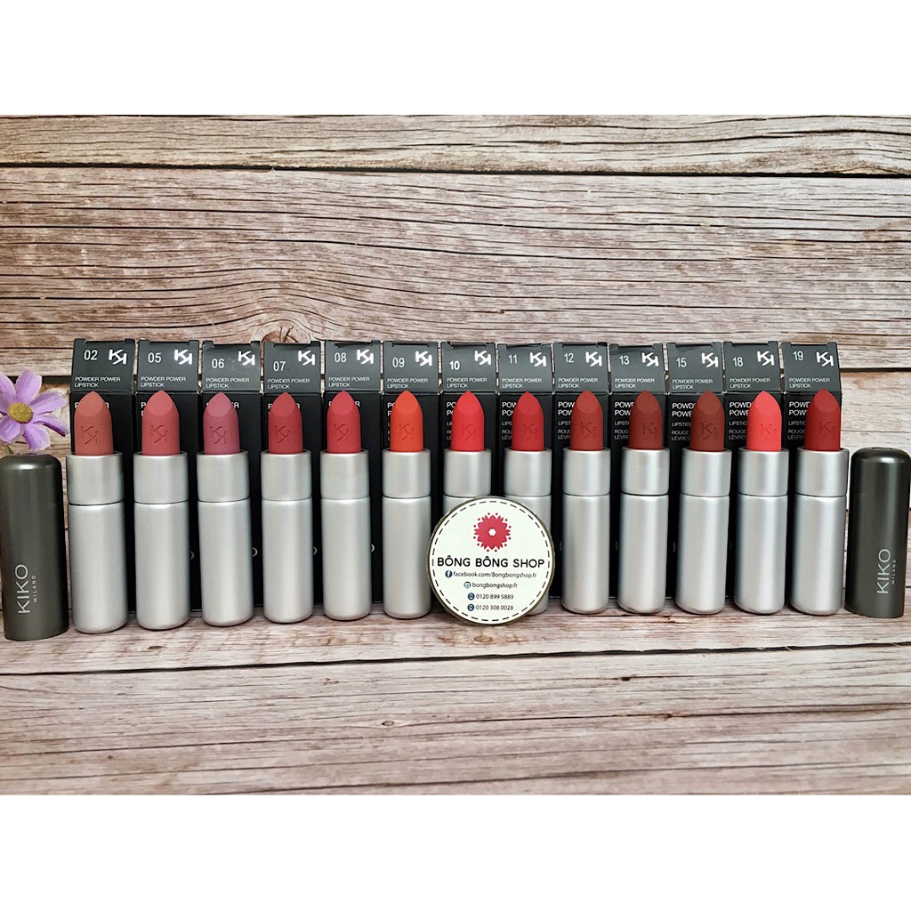 (Chuẩn Pháp-sẵn 13 màu) Son lì KIKO Powder Power Lipstick