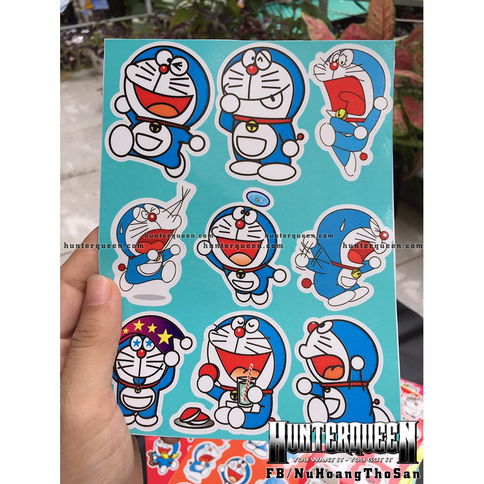 Bộ hình dán Doremon. Logo trang trí, sticker Doraemon đặt in theo yêu cầu, chống nước