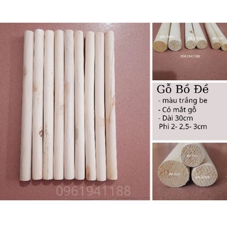 Thanh Gỗ Tròn Dài 30cm Gỗ Bồ Đề ( Các Kích Cỡ)