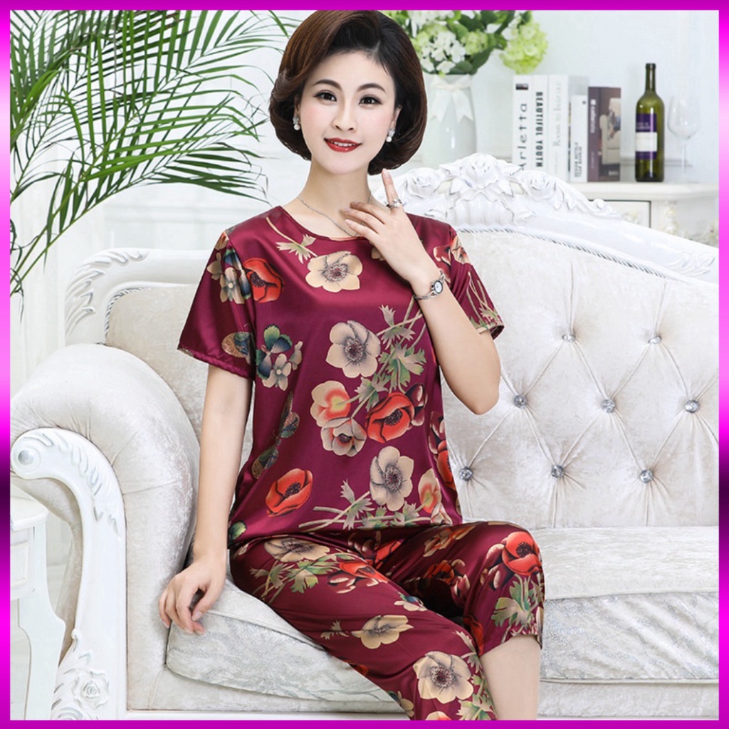 Bộ đồ trung niên ngắn tay lụa mặc siêu mát cực đẹp