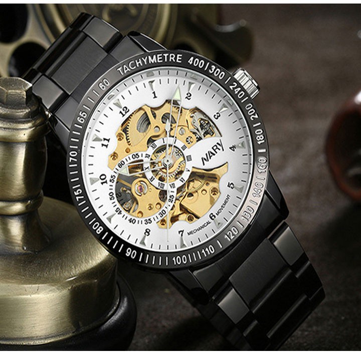 Đồng hồ nam cơ Nary chống nước chính hãng dây thép không rỉ SP609 (Nhiều màu) | BigBuy360 - bigbuy360.vn