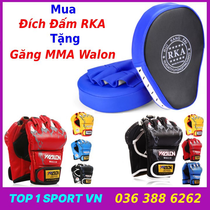 Combo 02 Đích Đấm Boxing, Đích Đỡ Bàn Tay Walon W8522 + Găng Đấm MMA Walon Hoặc Băng đa cuốn tay