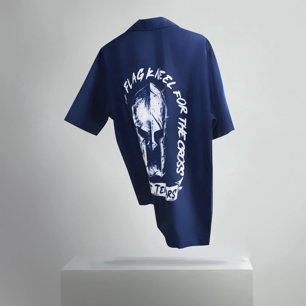 [MiGB Blue Warrior Shirt - Áo Sơ Mi Tay Ngắn Xanh Dương Local Brand iGB