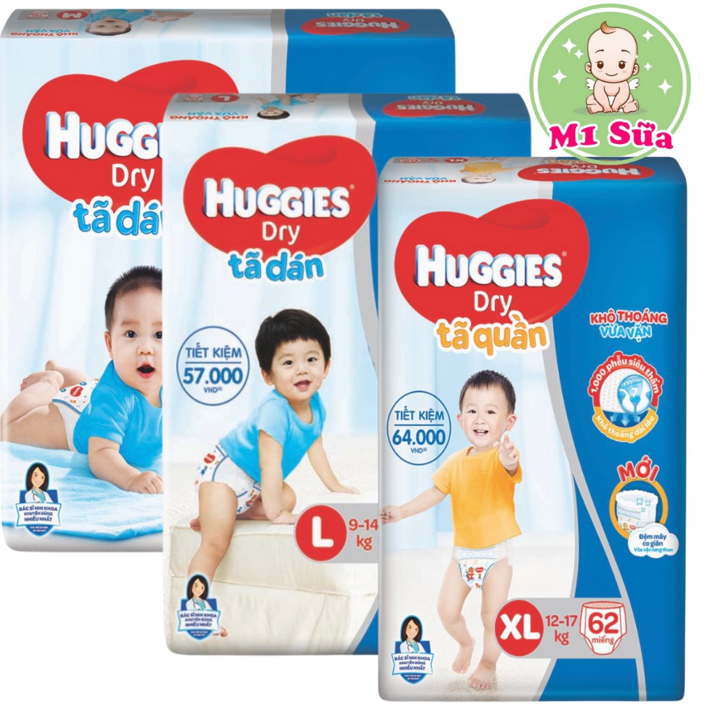  Shop M1 Sữa Tã Dán HUGGIES Size M76/ L68/ XL62