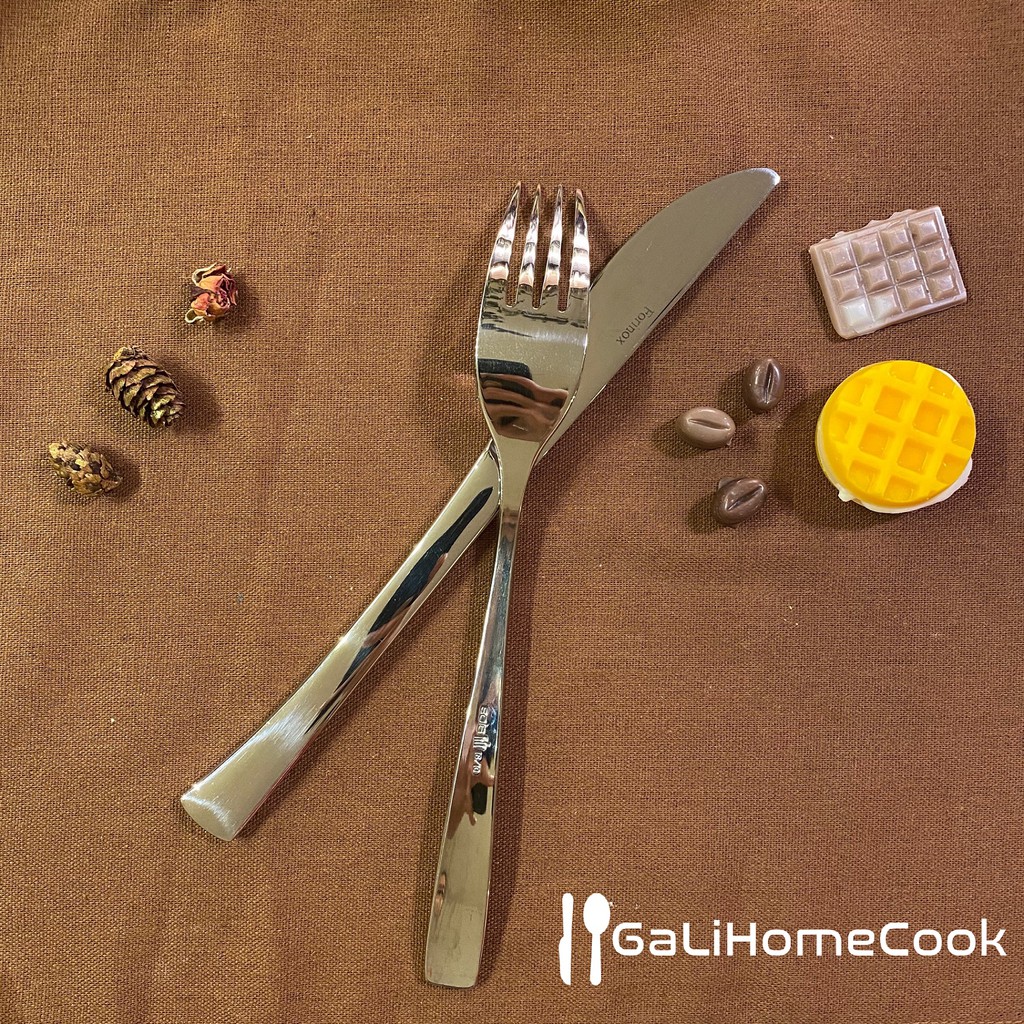 Bộ 2 sản phẩm DAO và DĨA (nĩa) ăn bít tết inox 304 phong cách Châu Âu cao cấp | GaliHomecook Knife and Fork BH1-3-40