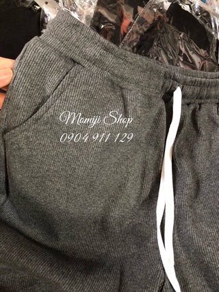Quần jogger thun gân nam nữ