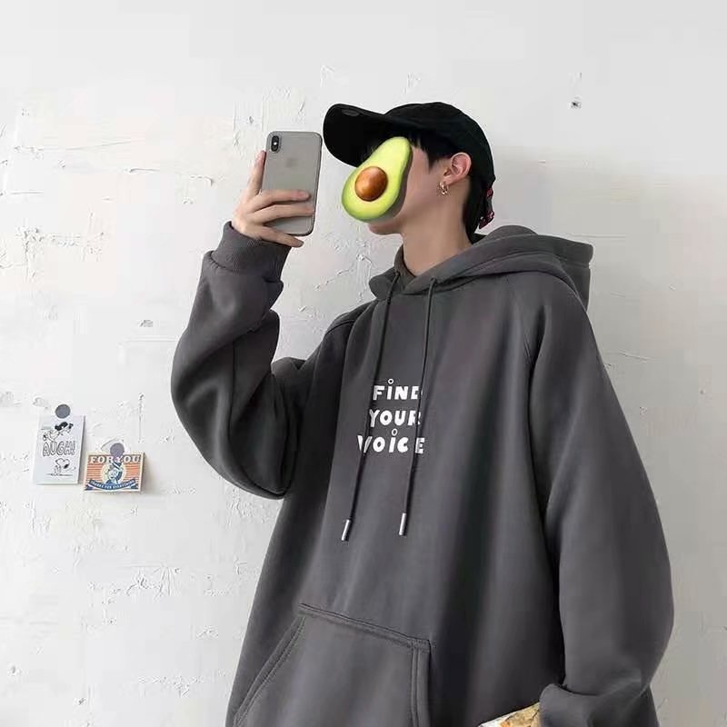 Áo Hoodie Nỉ Tay Dài Dáng Rộng In Chữ Thời Trang Hàn Quốc Dành Cho Cặp Đôi Size M-8XL