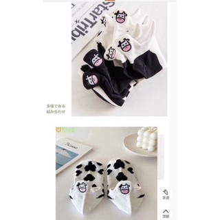 😍FREESHIP😍Sét 10 đôi tất cổ thấp hình bò sữa