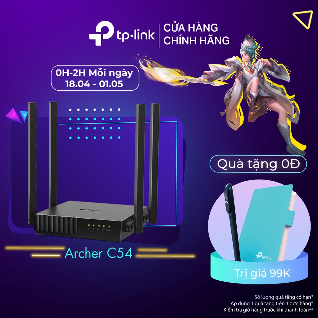 [Hỏa Tốc] Bộ Phát Wifi TP-Link Archer C54 Băng Tần Kép Chuẩn AC 1200Mbps