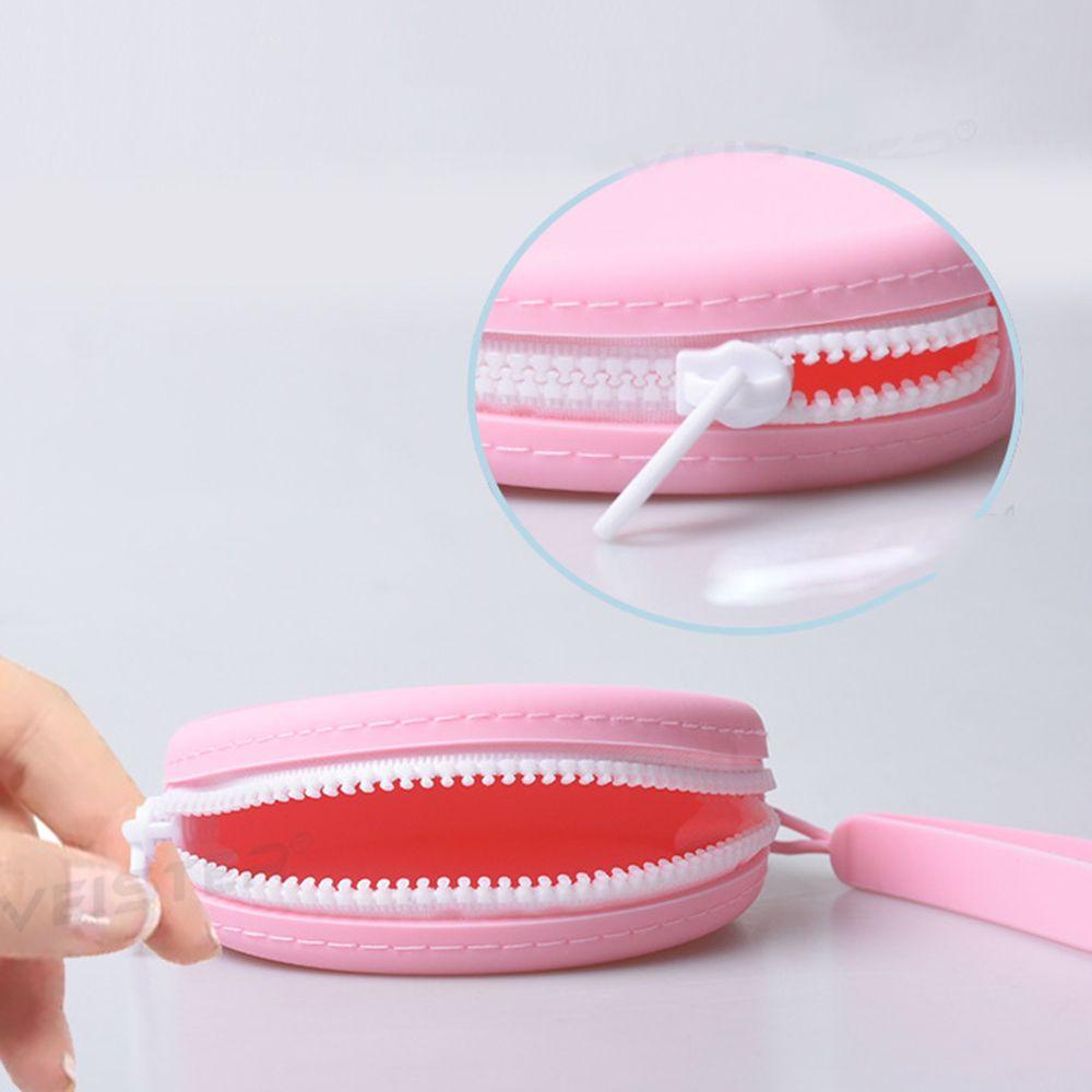 MXGOODS Vỏ Silicone Tròn Đơn Giản Đựng Tai Nghe / Tiền Xu Cho Nữ Ốp