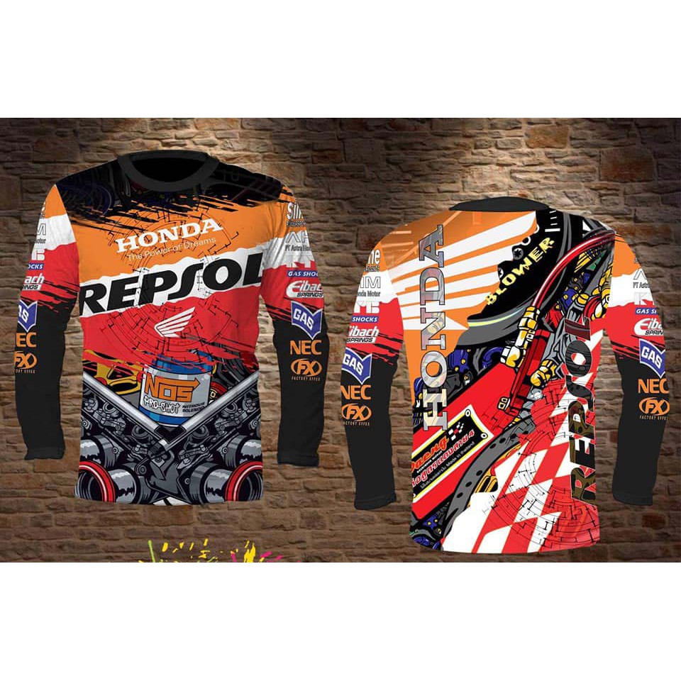 Honda Áo Thun Tay Dài In Hình 3D Jersey