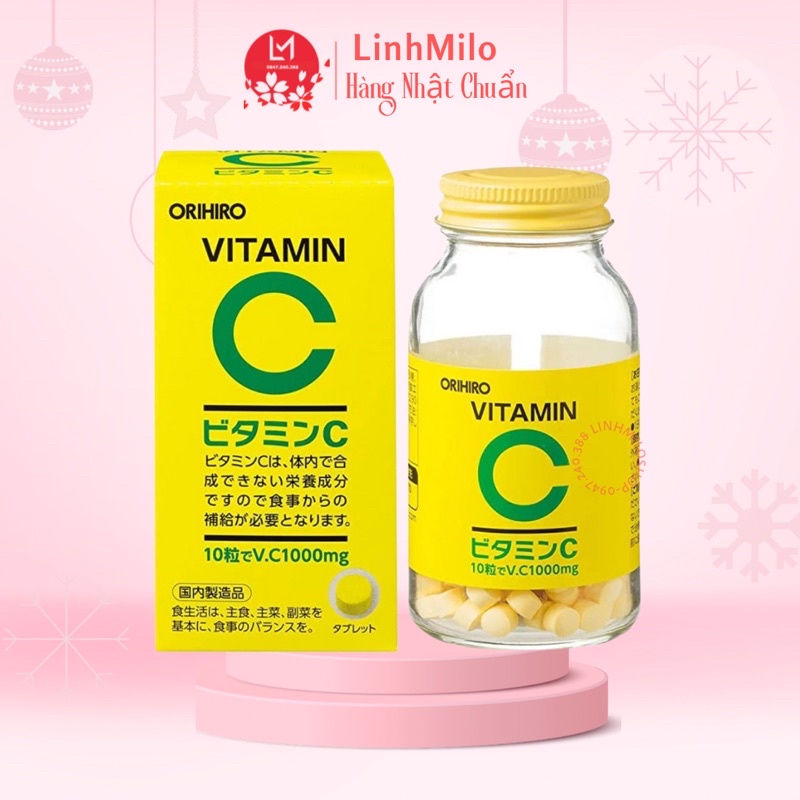 Viên uống bổ sung Vitamin C 1000mg Orihiro 300 viên Nhật Bản Chính Hãng