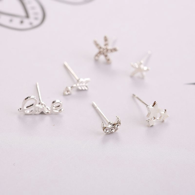 Set 12 Đôi Bông Tai Nhiều Kiểu Dáng Xinh Xắn Thời Trang Cho Nữ